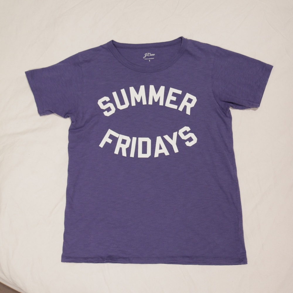 J Crew Plum Blue Crew Neck Tee Size Small